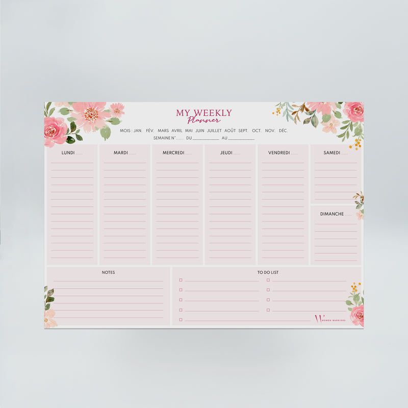 Bloc-Notes Weekly Planner Floral Bliss