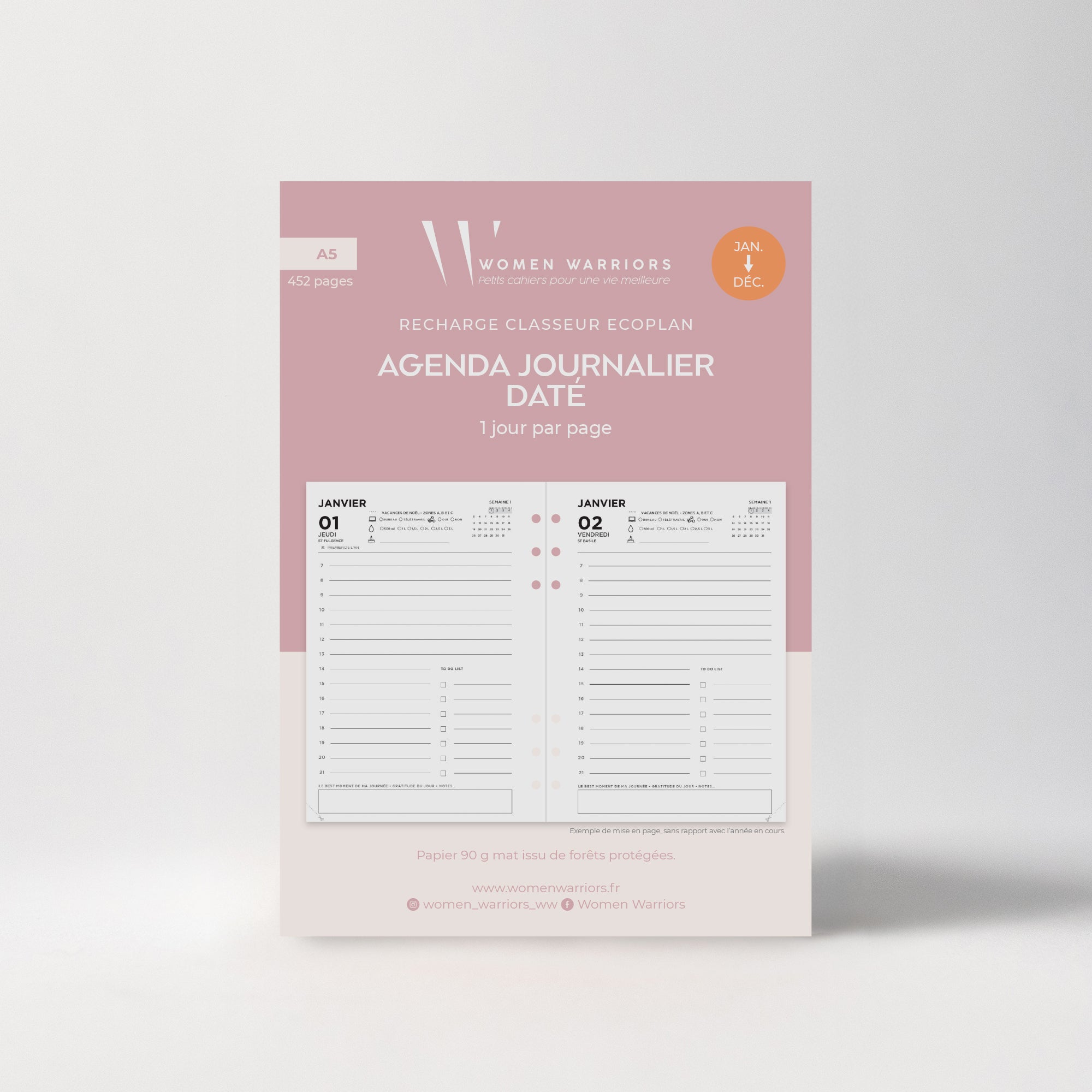 Recharge Agenda Journalier Janv.>Déc. 2026 • 440 pages