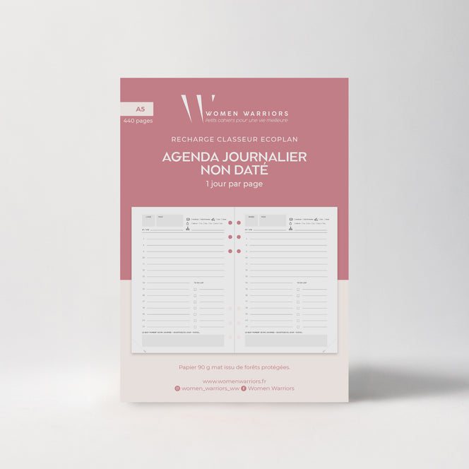 Recharge Agenda Journalier Non Daté • 440 pages