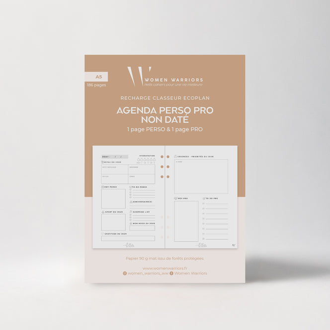 Recharge Agenda Perso-Pro Non Daté • 186 pages