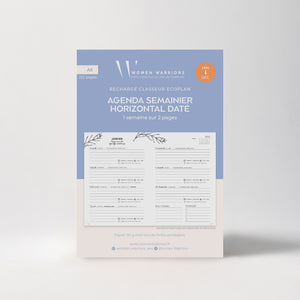 Recharge Agenda Semainier Horizontal Janv.>Déc. 2026 • 222 pages