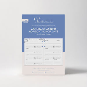 Recharge Agenda Semainier Horizontal Non Daté • 238 pages