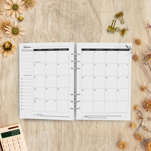 Recharges pour Classeur EcoPlan - Agenda Mensuel Daté