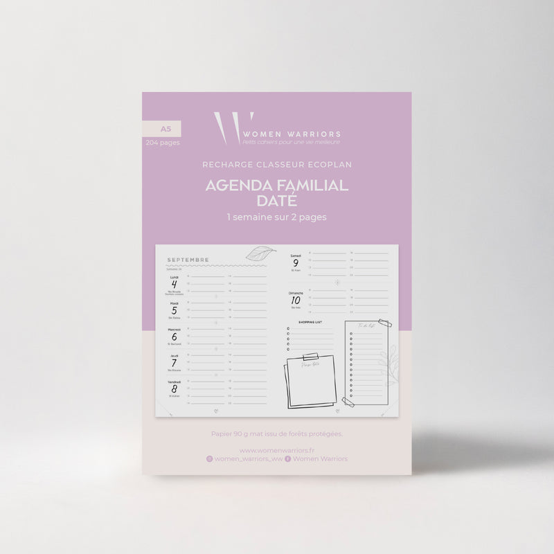 Recharges pour Classeur EcoPlan - Agenda Family Daté