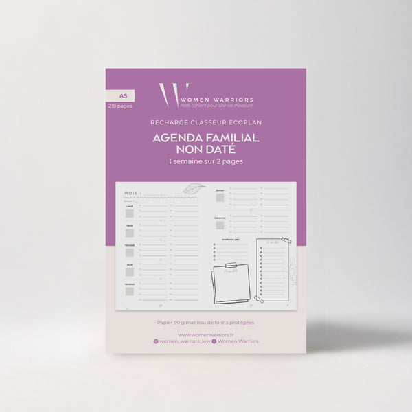Recharges pour Classeur EcoPlan - Agenda Family Non Daté