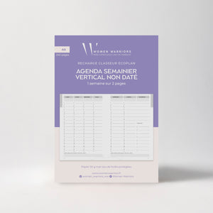 Recharge Agenda Semainier Vertical Non Daté • 240 pages