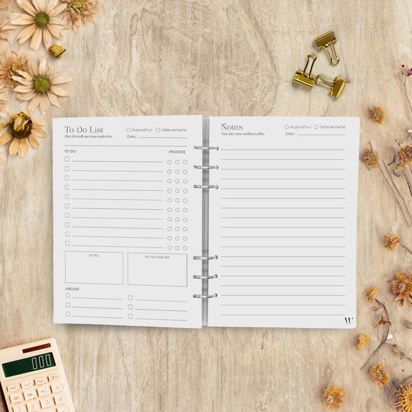 Recharges pour Classeur EcoPlan - To Do List + Notes