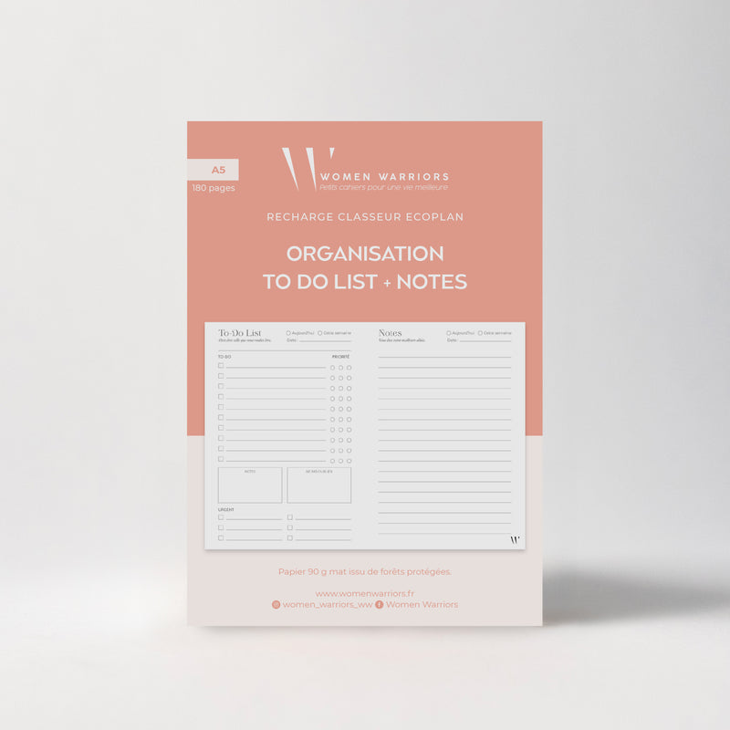 Recharges pour Classeur EcoPlan - To Do List + Notes
