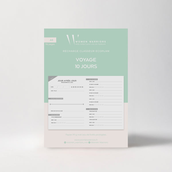 Recharges pour Classeur EcoPlan - Voyage 10 jours