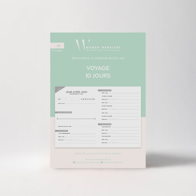 Recharges pour Classeur EcoPlan - Voyage 10 jours