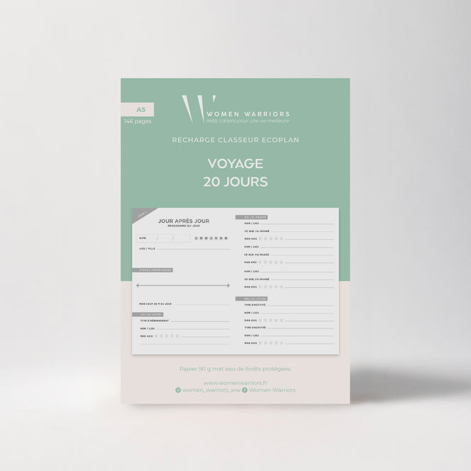 Recharges pour Classeur EcoPlan - Voyage 20 jours