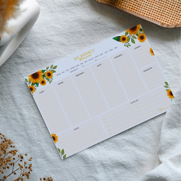 Bloc-Notes Weekly Planner Sun Flowers