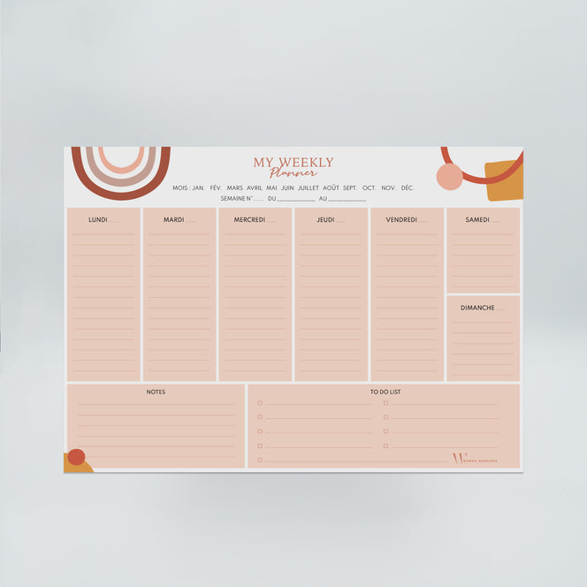Bloc-Notes Weekly Planner Terracotta